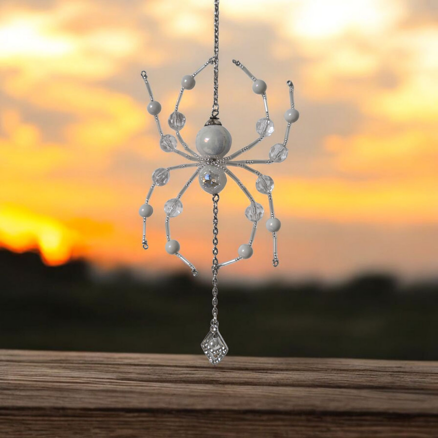 Snow white spider suncatcher