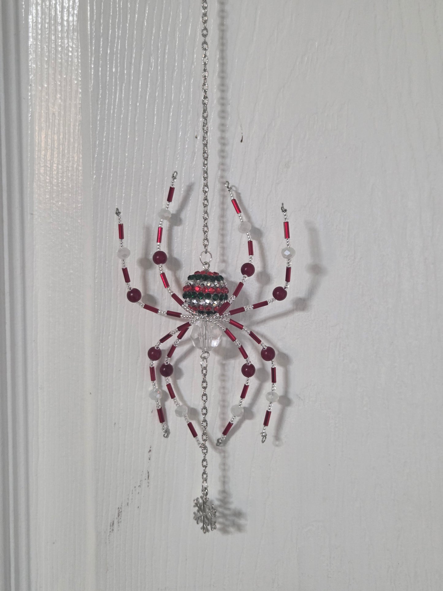 Red white and green spider