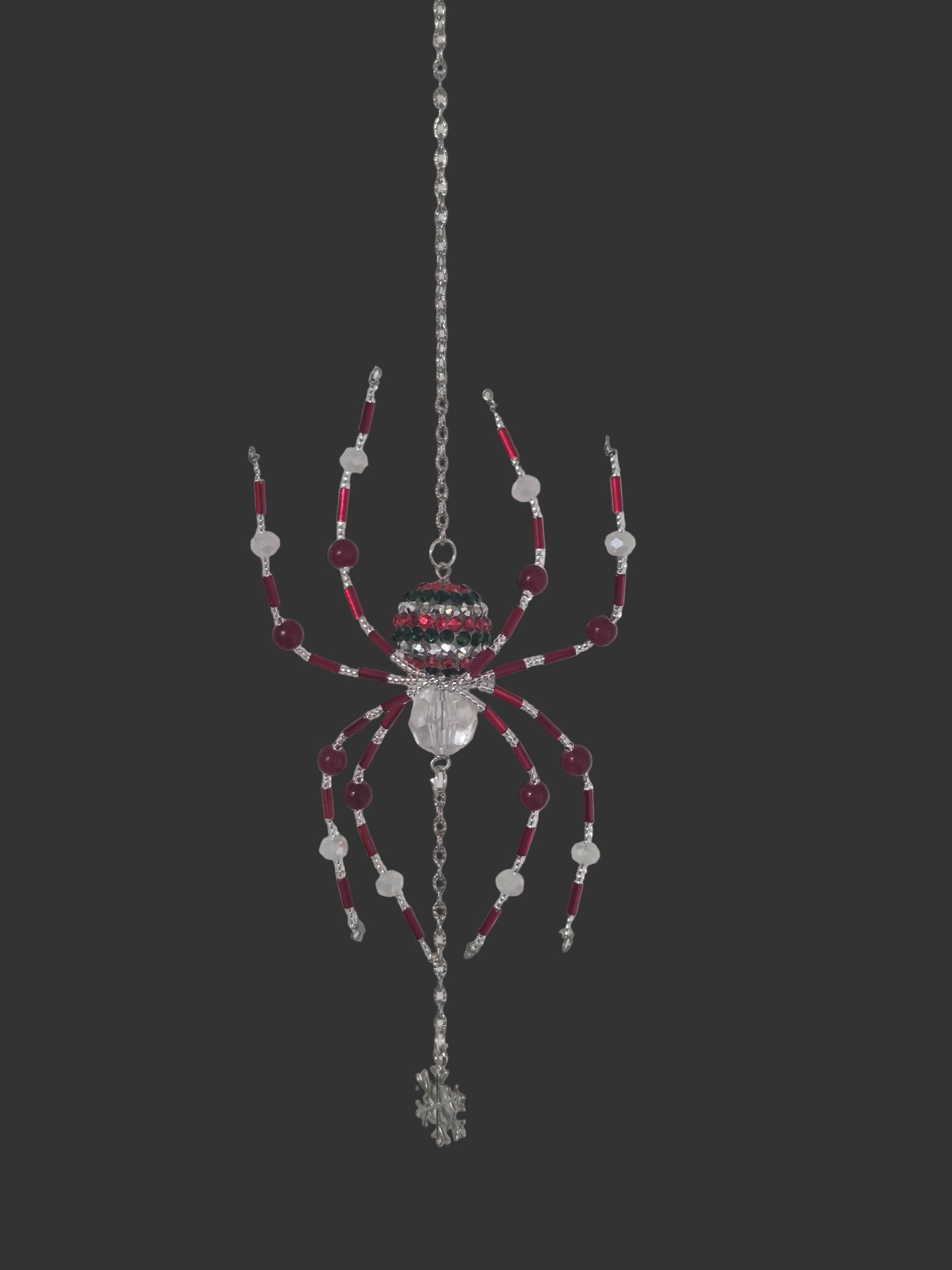 Red white and green spider