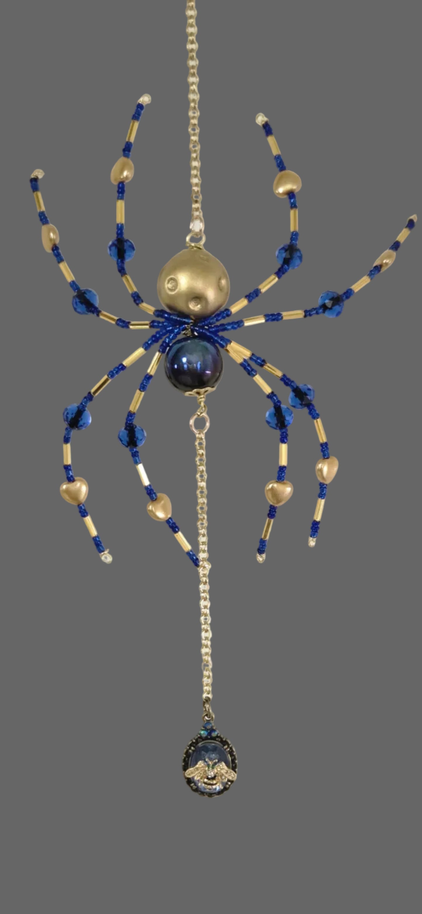Blue and gold spider